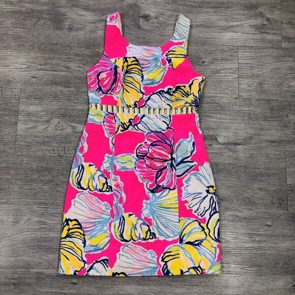 Lilly Pulitzer Iggy Shift Dress Womens Size 0 Kir Royal Swept By The Tides 21013 - Picture 6 of 16